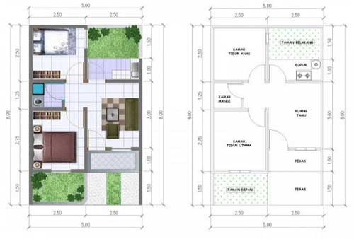 2. Sketsa Rumah Modern 1 Lantai 1