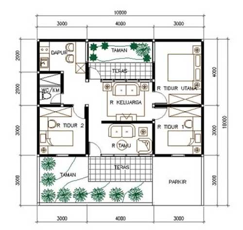 2. Sketsa Rumah Modern 1 Lantai 3