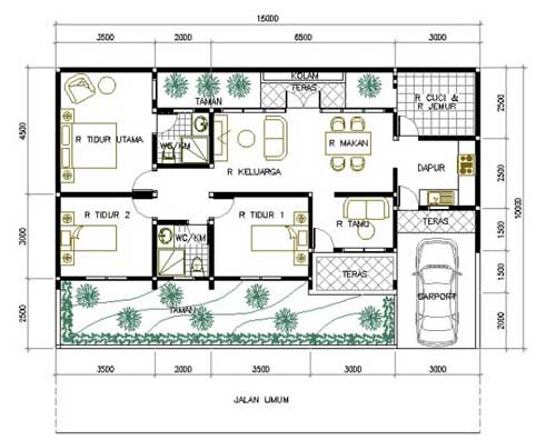 2. Sketsa Rumah Modern 1 Lantai 5