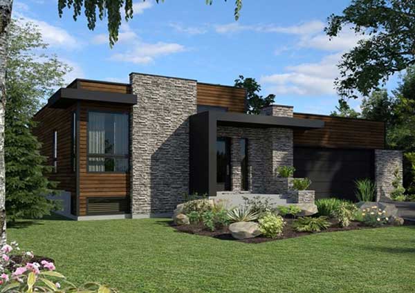 3. Desain Rumah Modern 1 Lantai dengan Taman