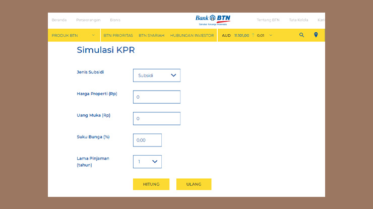 Cara Simulasi KPR Bank BTN Online