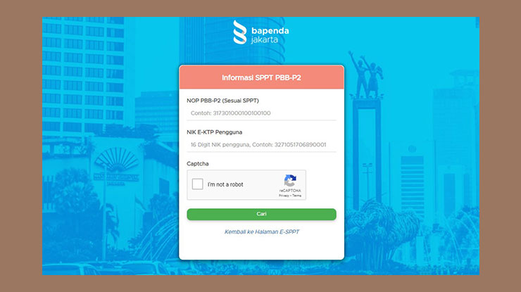 Mencari SPPT PBB via Online