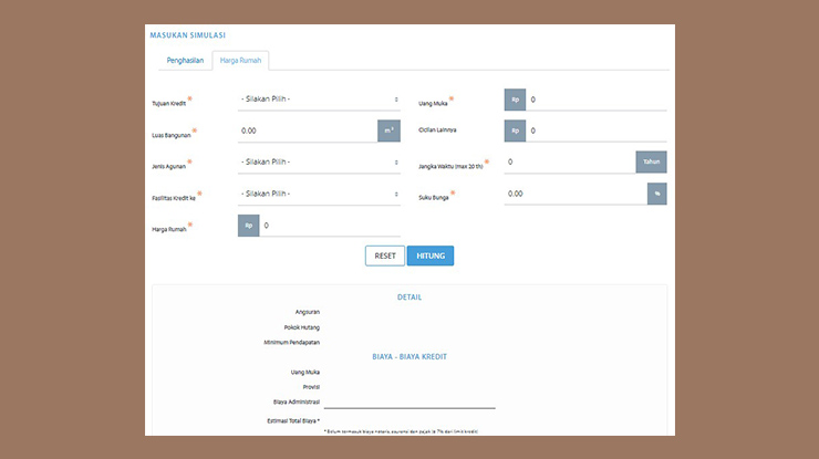 Simulasi KPR Bank Mandiri Online