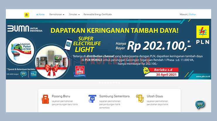 Kunjungi Website PLN