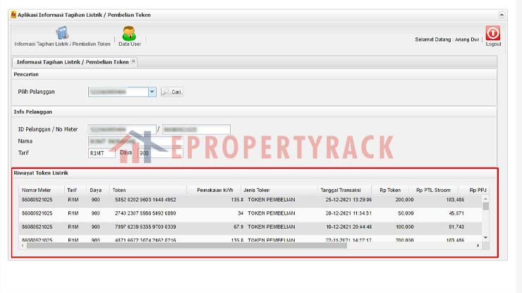 Cek Daftar Token Listrik