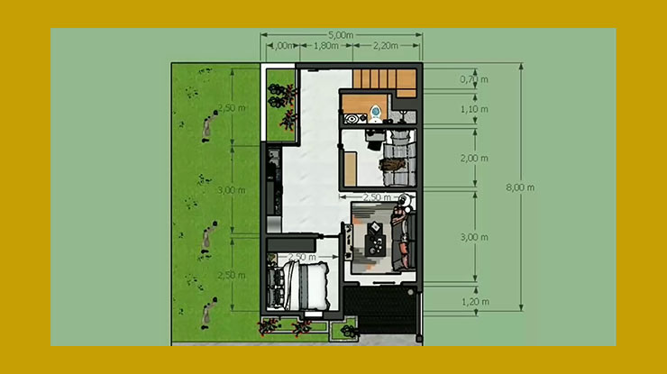 Desain Rumah Ukuran 5x8 1