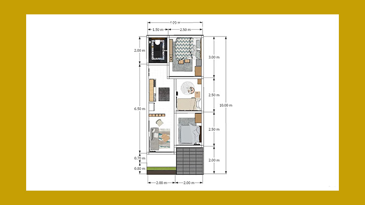 Denah Rumah Ukuran 4x10 1