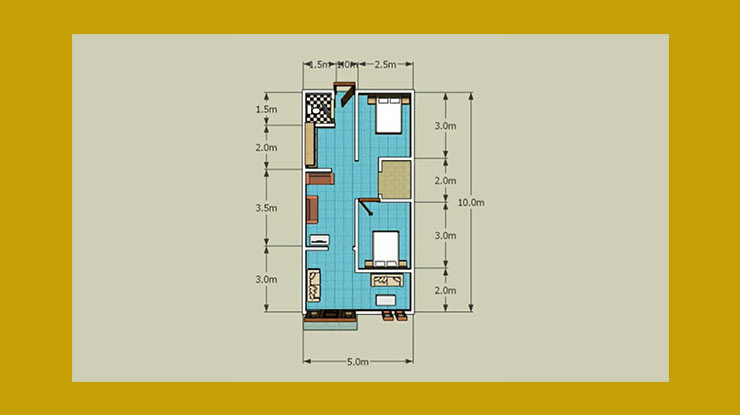 Denah Rumah Ukuran 5x10 1