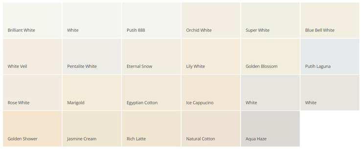 Katalog Warna Cat Dulux Catylac Putih