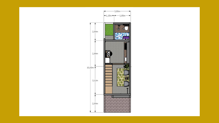 Denah Rumah Ukuran 3x10 1