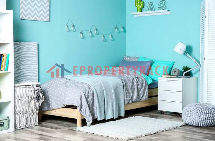 Warna Biru Muda kamar tidur