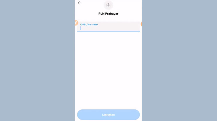 Masukkan Nomor Meteran ID Pelanggan