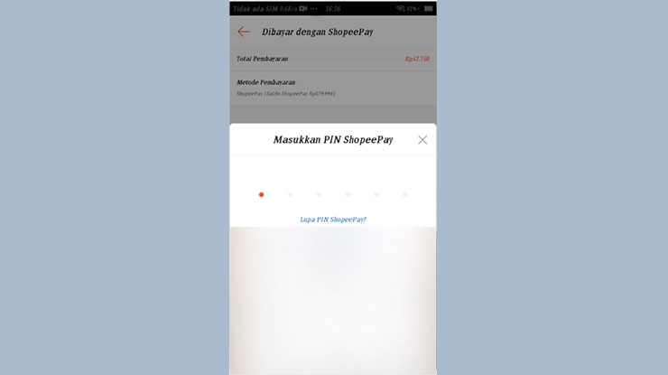 Masukkan PIN ShopeePay