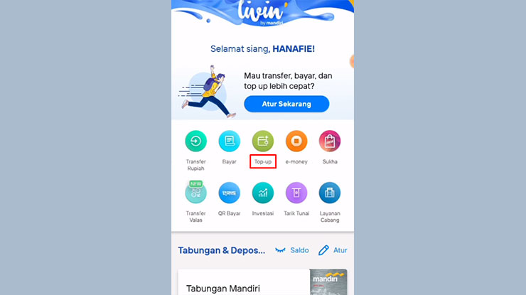 Pilih Menu Top Up